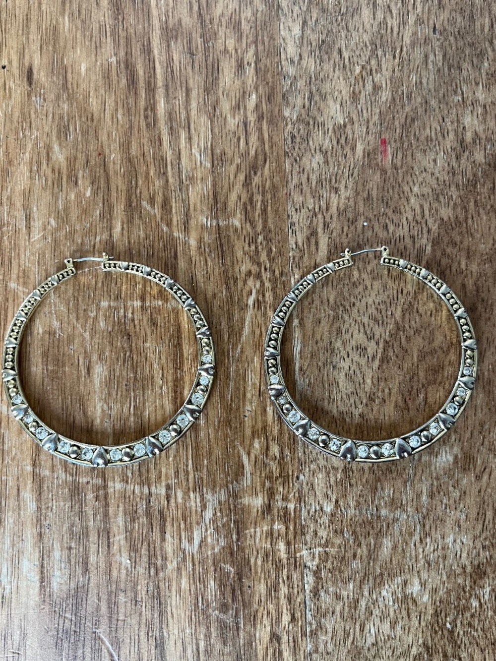 Betsey Johnson Heavy Gold Heart hoops